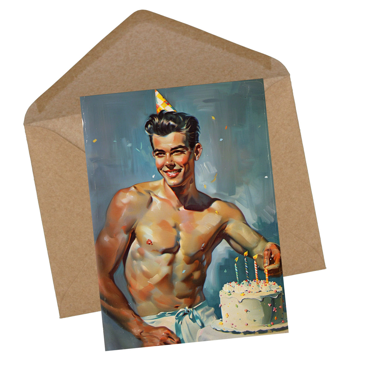 Vintage 60 Style Geburtstagskarten - Grußkarten Set (10 Karten) | Acryl Look im 60s Style | Postkarte oder Klappkarte | Acyrlmalerei (Kopie)