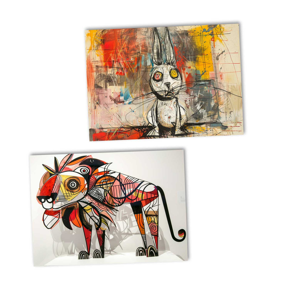 Abstrakte Tiermotive - Grußkarten àla Kandinsky - Kartenset mit 10 Karten | Postkarten und Klappkarten | kunstvolles Geschenk