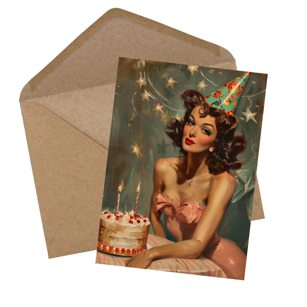 Vintage 60 Style Geburtstagskarten - Grußkarten Set (10 Karten) | Acryl Look im 60s Style | Postkarte oder Klappkarte | Acyrlmalerei (Kopie)