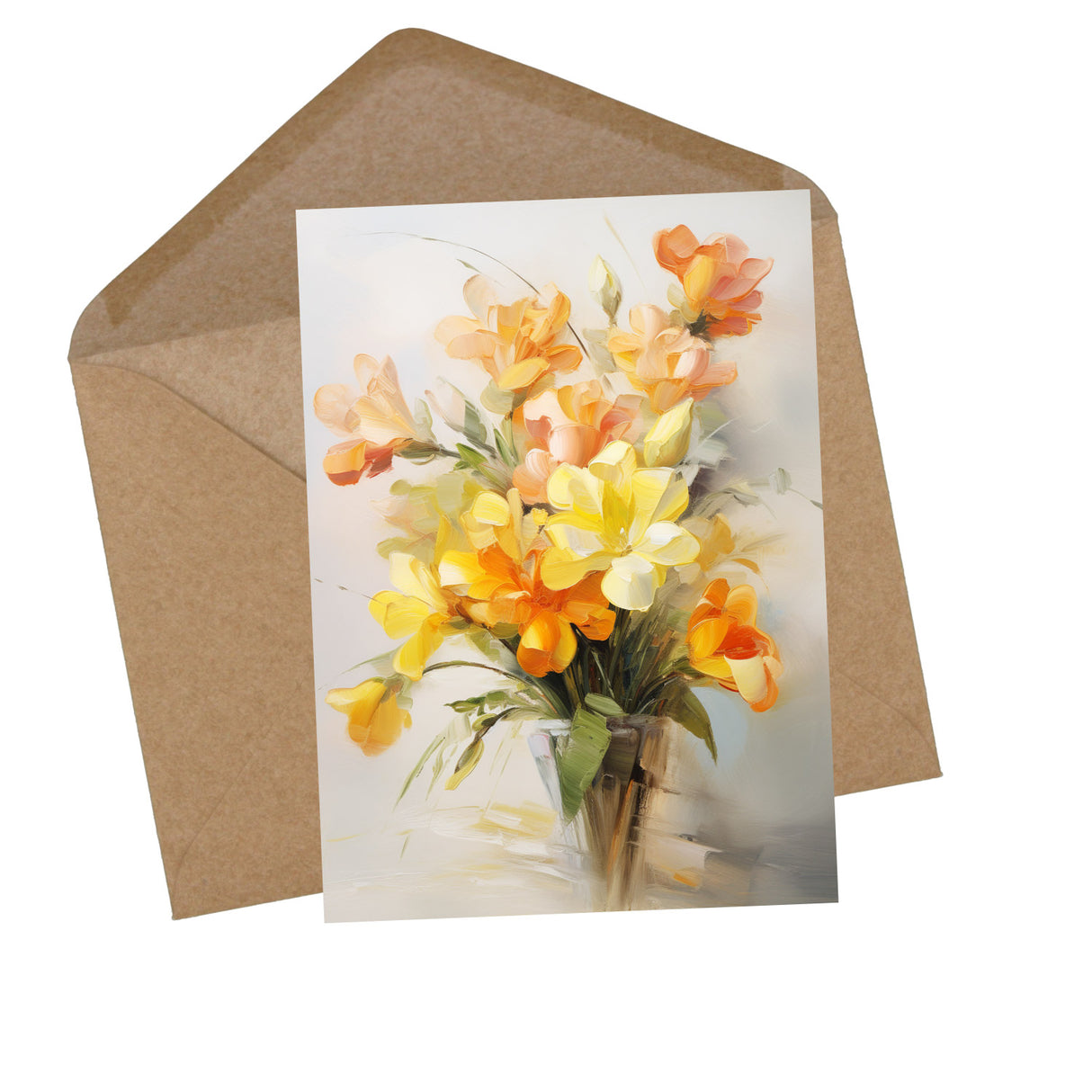 Blumen Postkarten A6 Set (10 Cards) Blumensträuße Ölgemalt Reprint I digital Painting I Neutrale Grusskarten mit Blumenstrauss