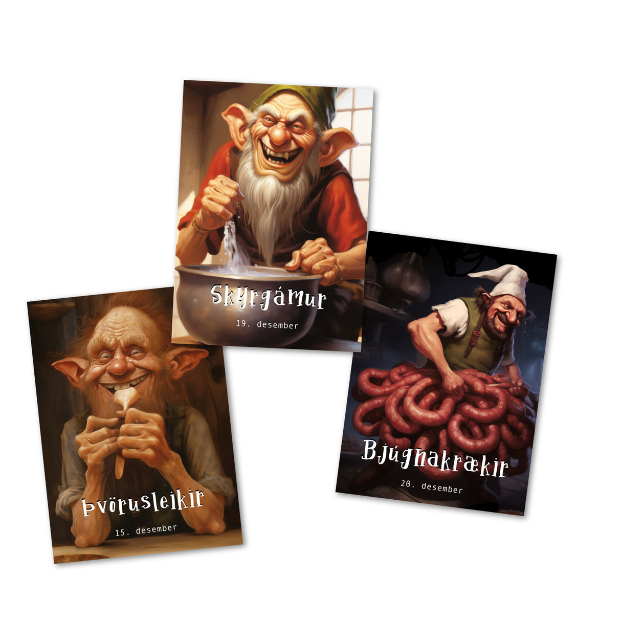 Islands Yule Lads Karten Set A6 (15 Cards) Isländische Weihnachtsmänner I Weihnachtsbuben I Weihnachtstrolle I Humorvolle Folklore Karten
