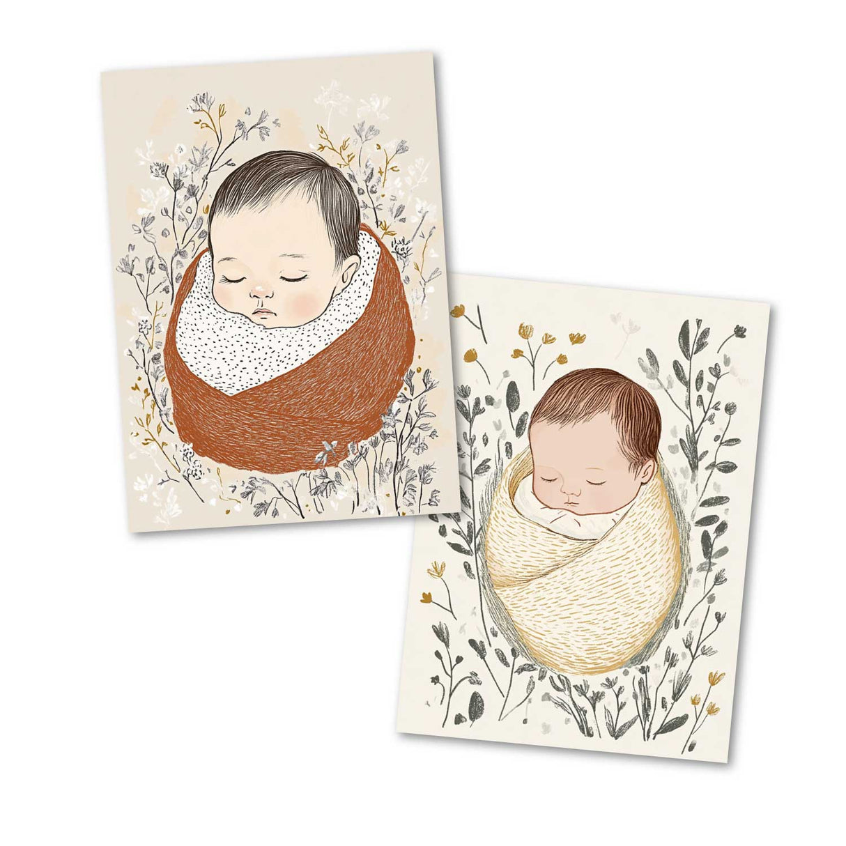 Glückwunsch zum Nachwuchs Postkarten A6 Set (12 Cards) I Glückwünsche Neugeboren I Baby, Mama, Papa, Geboren, Geburtstag, Familie