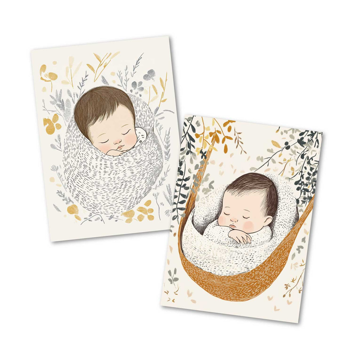 Glückwunsch zum Nachwuchs Postkarten A6 Set (12 Cards) I Glückwünsche Neugeboren I Baby, Mama, Papa, Geboren, Geburtstag, Familie