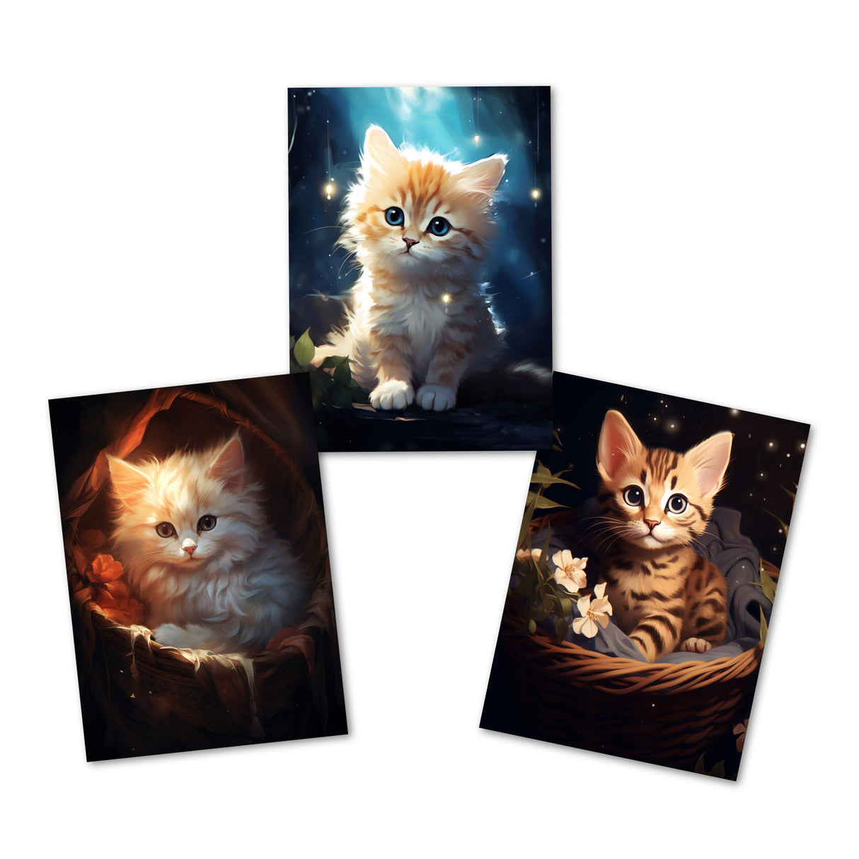 Katzenbabys Kitten Dekorationskarten A6 Set (15 Cards) Grusskarten und Geburtstagskarten I Katzen, Kittens