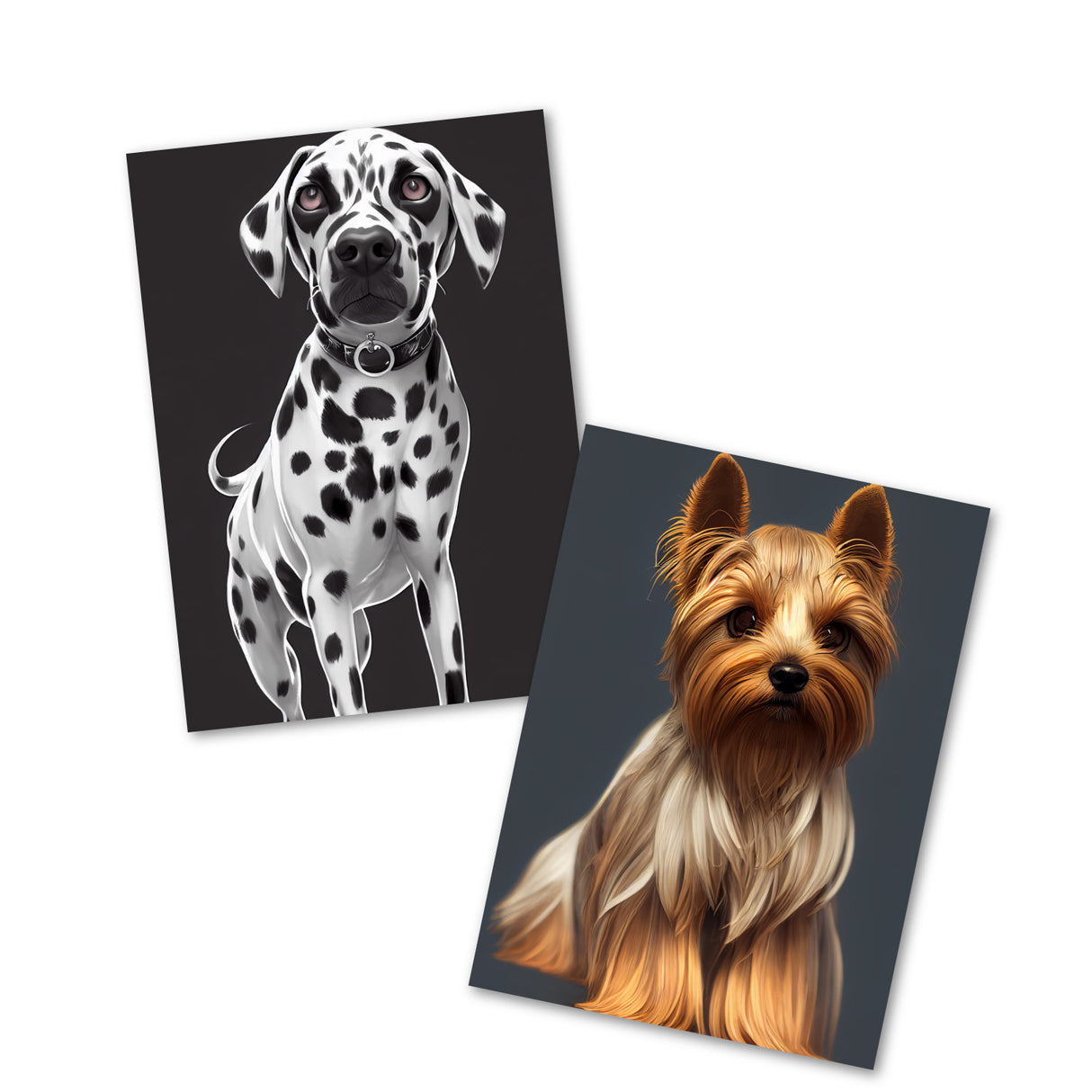 Postkarten A6 Set (14 Cards) Süße Hunderassen Portraits I digital Painting I Französische Bulldogge Labrador Chihuahua Jack Russell Terrier