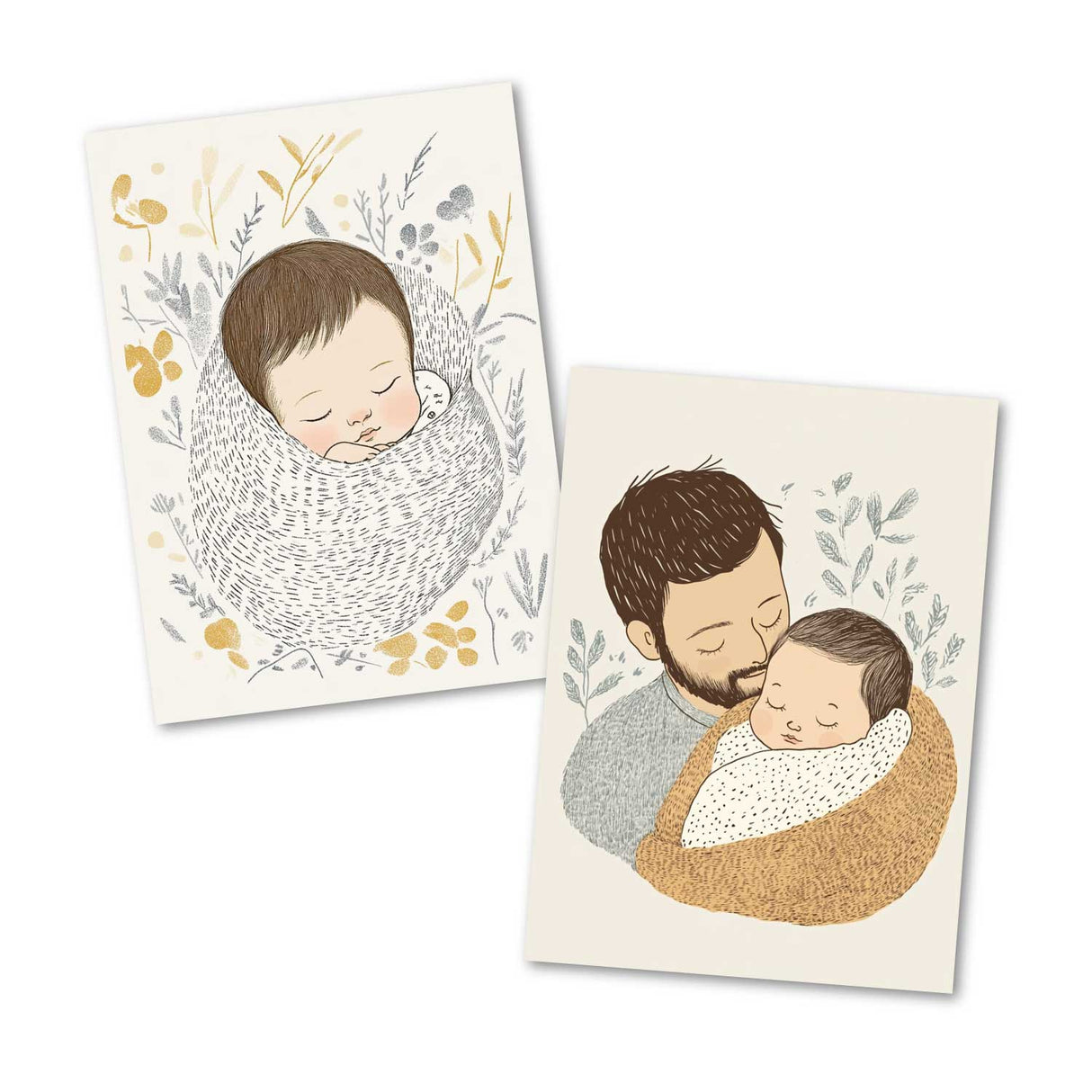 Glückwunsch zum Nachwuchs Postkarten A6 Set (12 Cards) I Glückwünsche Neugeboren I Baby, Mama, Papa, Geboren, Geburtstag, Familie