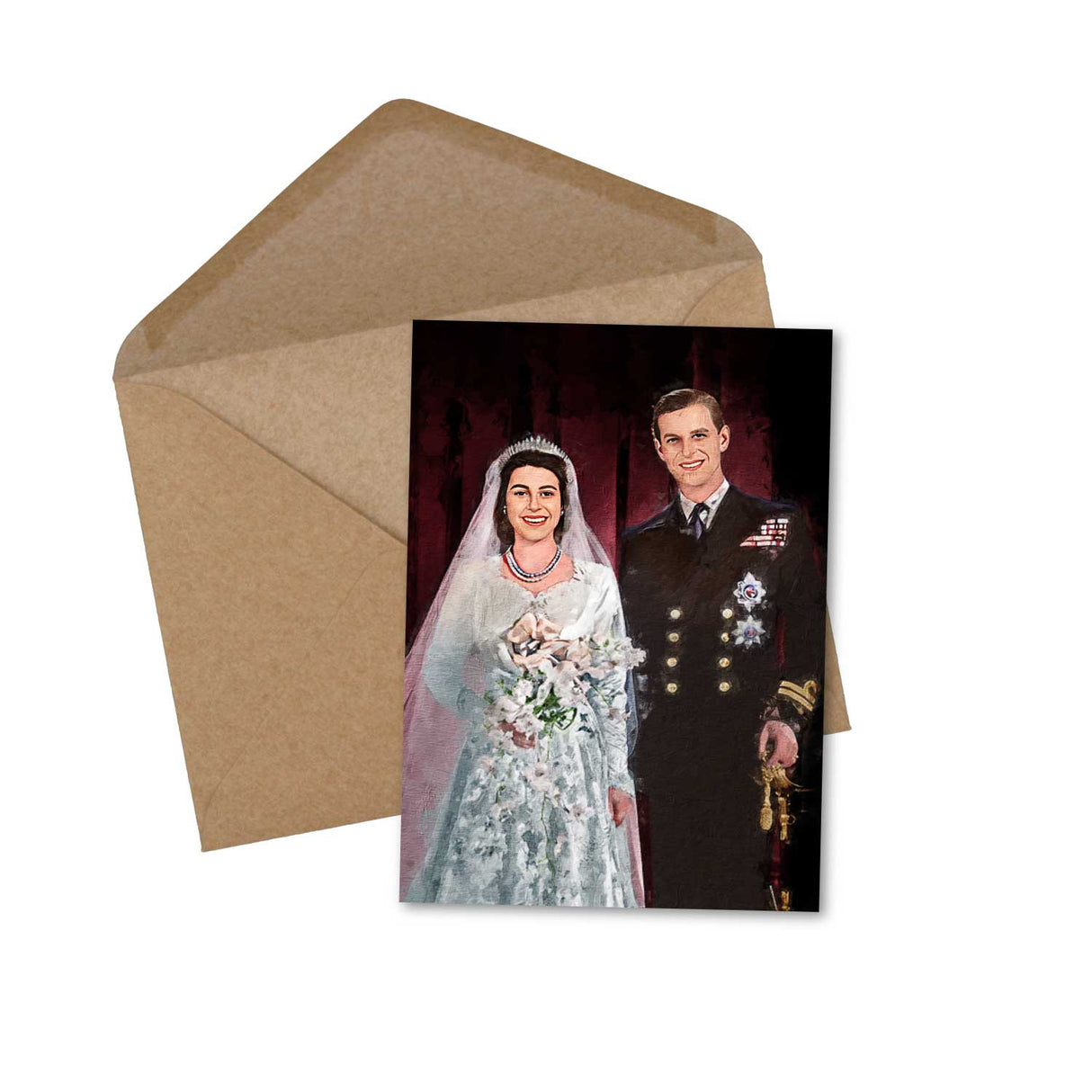 Postkarten A6 Set (8 Cards) Queen Elisabeth II Prince Philip I digital Painting I Royal Family I Queen Jubiläum