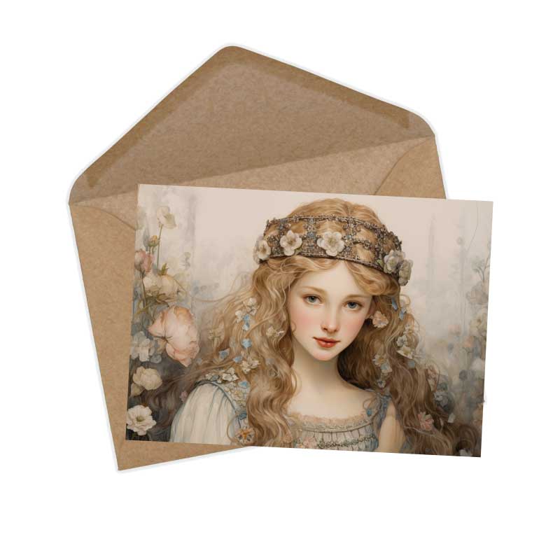 Die Prinzessin auf der Erbse Set A6 (15 Cards) kunstvoll Illustrierte Märchen I von H.C. Andersen im Original als kunstvolles Set