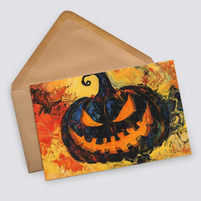 Halloween Karten Set – 12 kunstvolle Grußkarten | Deko Geschenk | Postkarte Klappkarte