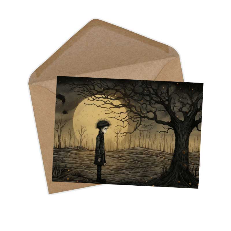 Der Mond Karten Set A6 (15 Cards) Illustriertes Märchen I von den Gebrüdern Grimm im Original als kunstvolles Set I Halloween Creepy Motive