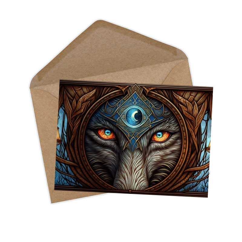 Rotkäppchen (15 Cards) Illustrierte Märchen Stained Glass I von den Gebrüdern Grimm im Original als kunstvolles Set