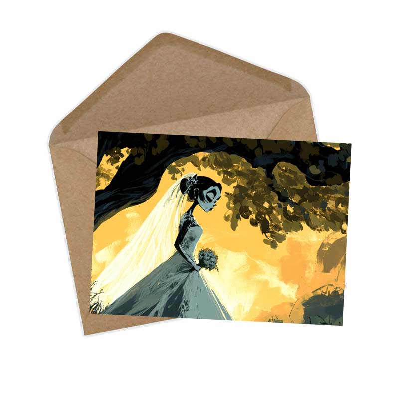 Die Leichenbraut Karten Set A6 (15 Cards) Illustriertes Märchen I jüdisches Märchen im Original als kunstvolles Set I Halloween Corpse Bride Creepy Motive