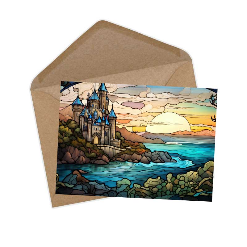 Der Fischer und seine Frau Karten Set A6 (15 Cards) klassisches Illustriertes Märchen I Steinglass Fenster Brüder Grimm I kunstvolles Set