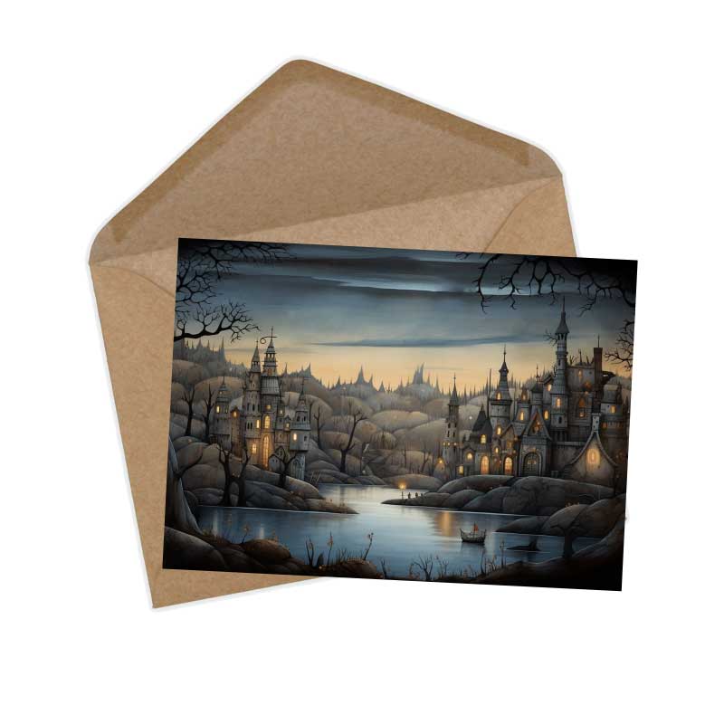 Der Mond Karten Set A6 (15 Cards) Illustriertes Märchen I von den Gebrüdern Grimm im Original als kunstvolles Set I Halloween Creepy Motive