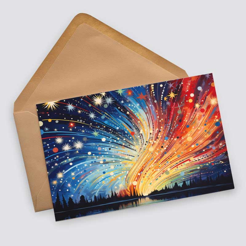 Neujahres Grußkarten Set V2 (10 Karten) | Frohes Neues Jahr Karten | Geschenk | Karte mit Grußbotschaft | Postkarte oder Klappkarte