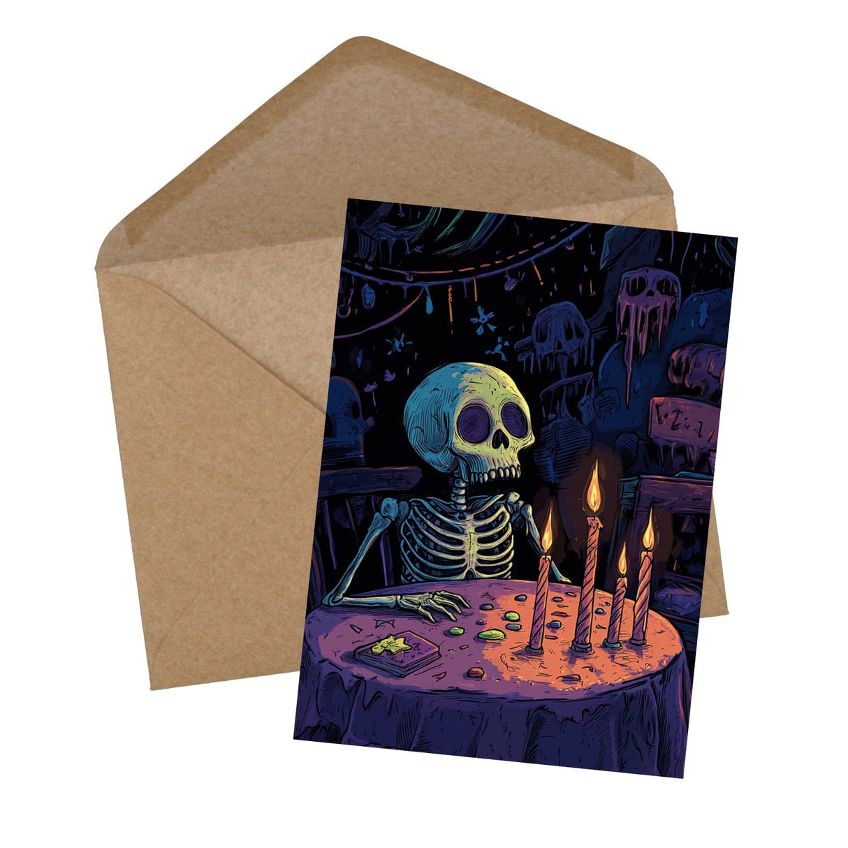 Grusellige Geburtstags Grußkarten Set (10 Karten) | Monster Karten zum Geburtstag | Grußbotschaft im skurillen Tim Burton Style