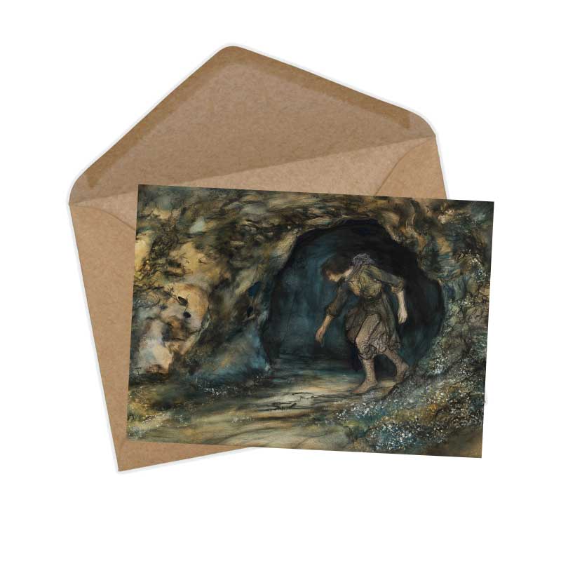 Der Teufel mit den drei goldenen Haaren Karten Set A6 (15 Cards) Illustrierte Märchen Zeichnung I von den Brüdern Grimm im Original