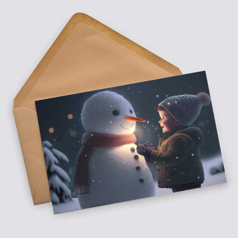 Winter Kartenset - Geschenkkarten für Kinder im Set (10 Karten) | Weihnachtskarten im Pixar Style | Geschenk | Klappkarte oder Postkarten