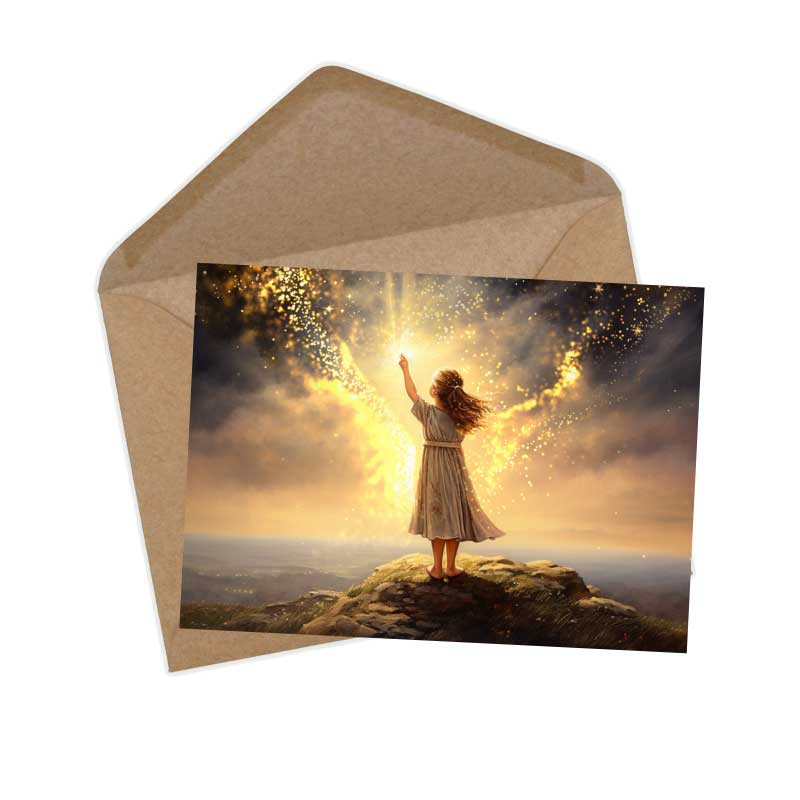 Sterntaler Karten Set A6 (15 Cards) Illustrierte Märchen im Biedermeier Stil I von den Brüdern Gimm im Original als kunstvolles Set