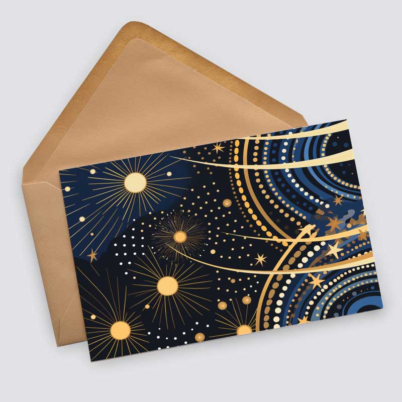 Neujahres Grußkarten Set V2 (10 Karten) | Frohes Neues Jahr Karten | Geschenk | Karte mit Grußbotschaft | Postkarte oder Klappkarte