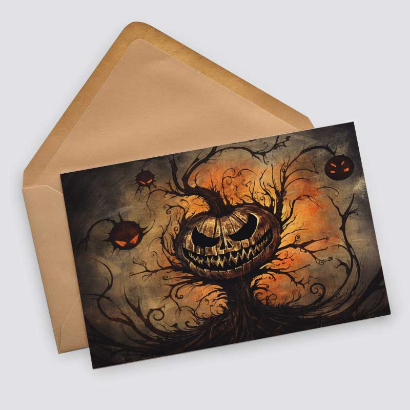 Halloween Grußkarten Set V3 (10 Karten) | Kunstvolle Halloween Karten