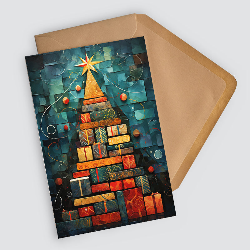 Weihnachten Grußkarten Set V2 (10 Karten) | Kunstvolle Weihnachts Karten | Geschenk | Karte mit Grußbotschaft | Postkarte oder Klappkarte