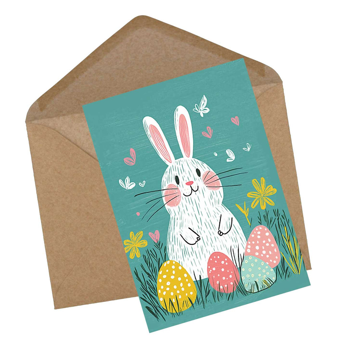 Lustige Osterhasen Karten Set (12 Karten) | Grußkarten zu Ostern| Funny Bunny | Karte mit Grußbotschaft