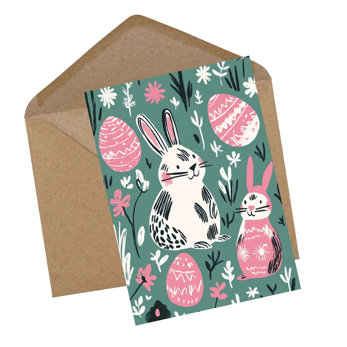 Lustige Osterhasen Karten Set (12 Karten) | Grußkarten zu Ostern| Funny Bunny | Karte mit Grußbotschaft