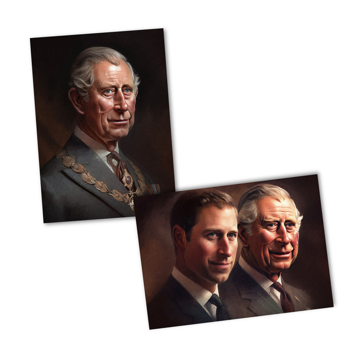 Postkarten A6 Set (10 Cards) König Charles Krönung Edition II Prinz Charles I digital Painting I Royal Family I Charles Windsor