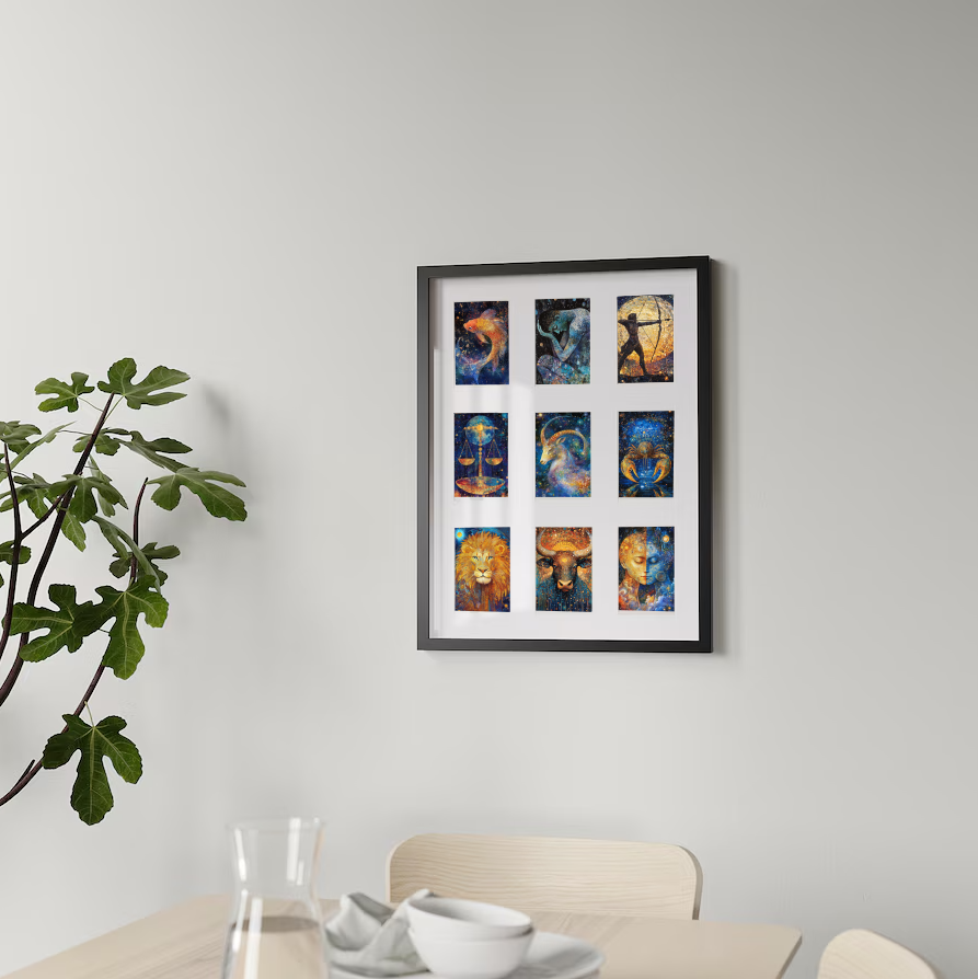 Sternzeichen- Star Dots (12 Karten) Grußkarten, Klappkarten und Postkarten mit zauberhaften Sternzeichen-Motiven