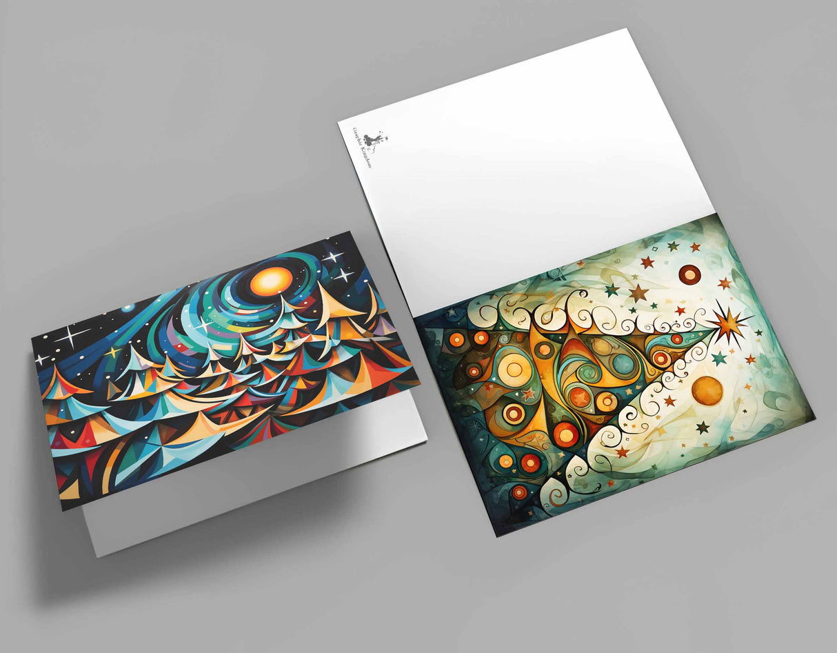 Weihnachten Grußkarten Set V2 (10 Karten) | Kunstvolle Weihnachts Karten | Geschenk | Karte mit Grußbotschaft | Postkarte oder Klappkarte