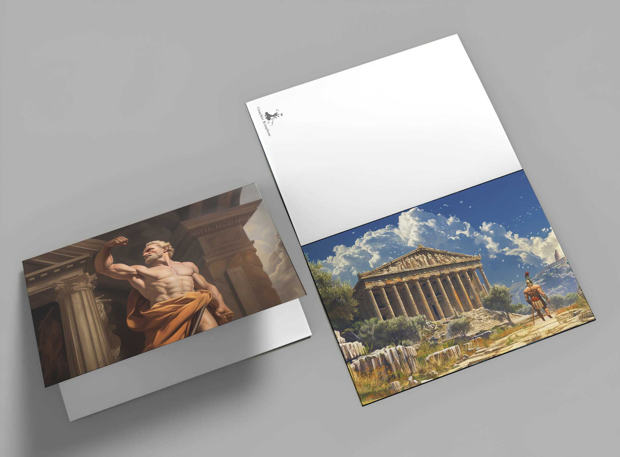 Antike Griechische Mythologie - Herakles - Herkules als Kartenset VOL 1 (15 Karten) | Karten der Götter | Geschenk | Postkarte Klappkarte