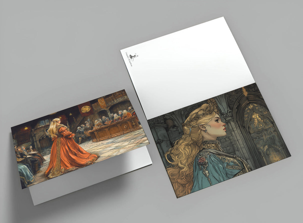 Das Rätsel Karten Set A6 (15 Cards) Illustrierte Märchen Zeichnung I von den Brüdern Grimm im Original