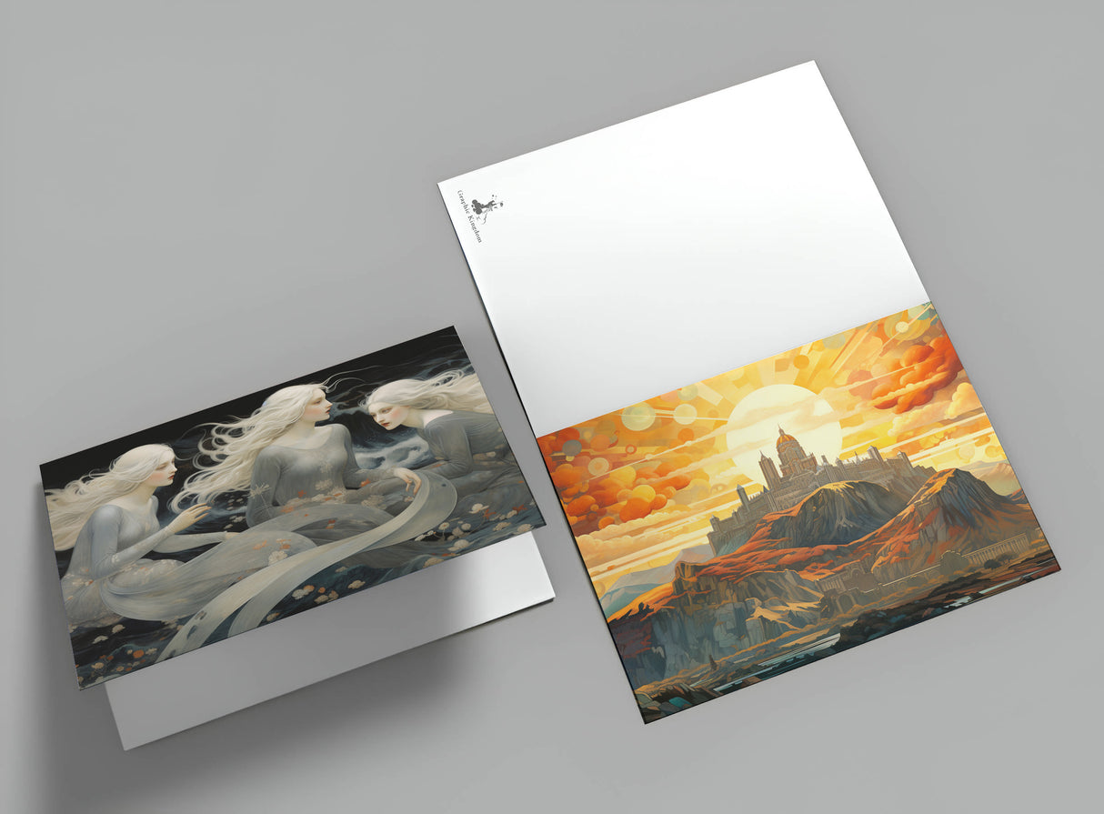 Das Rheingold - Der Ring der Nibelungen Karten Set A6 (15 Cards) klassisch Illustrierte Legende I Rheingold I kunstvolles Set