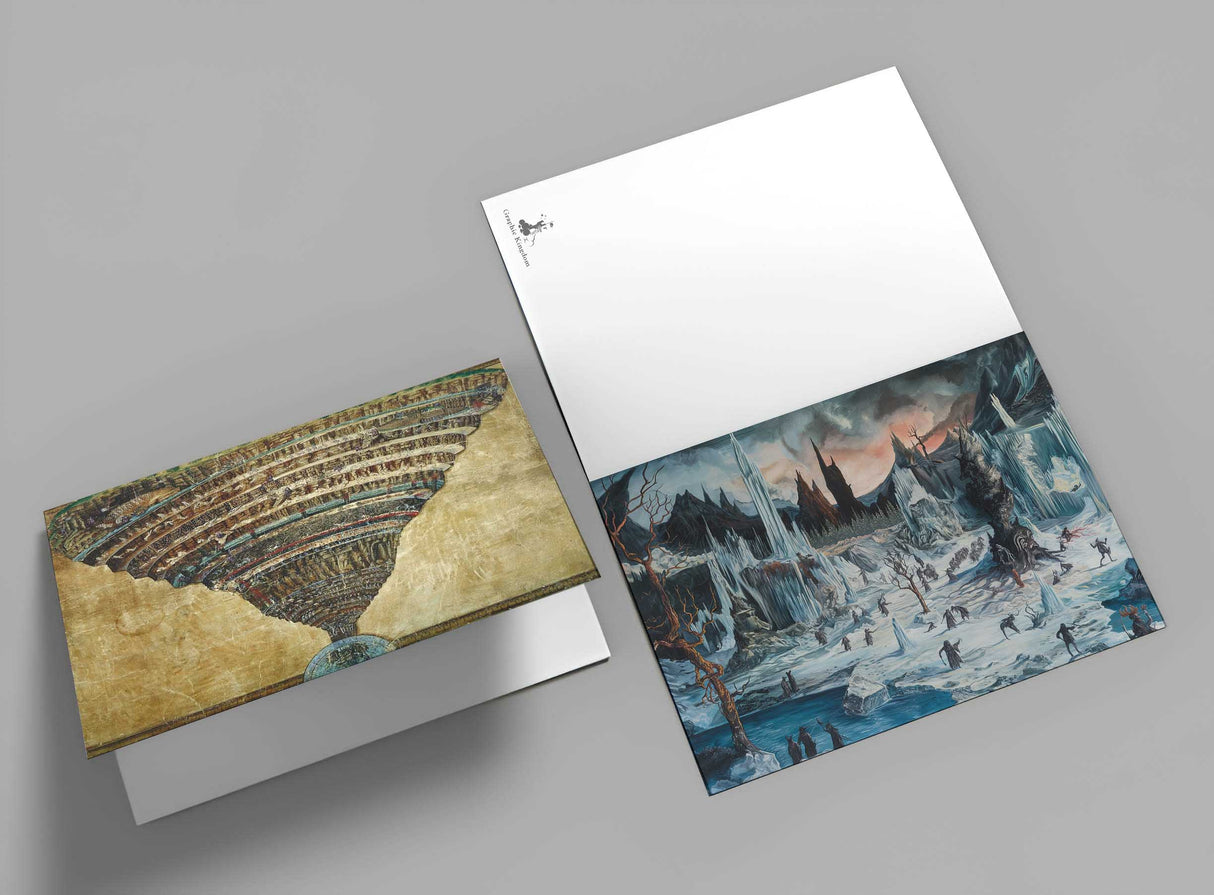Dantes Inferno Kunstkarten Set (12 Karten) | Kunstvolle Karten | Geschenk | Unterwelt Hölle | Postkarte oder als Klappkarte