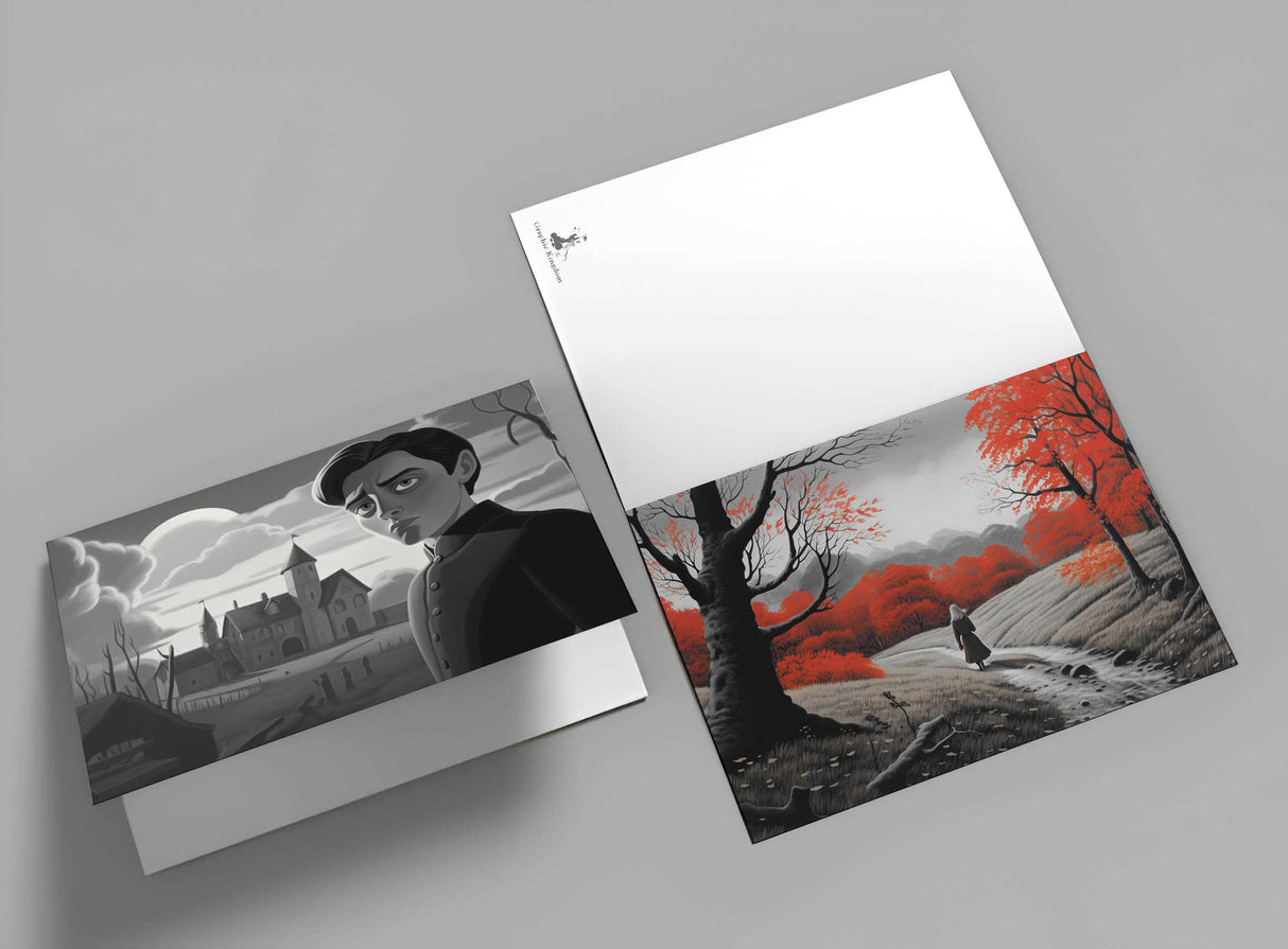 Der Räuberbräutigam Set A6 (15 Cards) Halloween Horror Märchen Film Noir Look I grusselige Horror Karten zum Märchen als kunstvolles Set