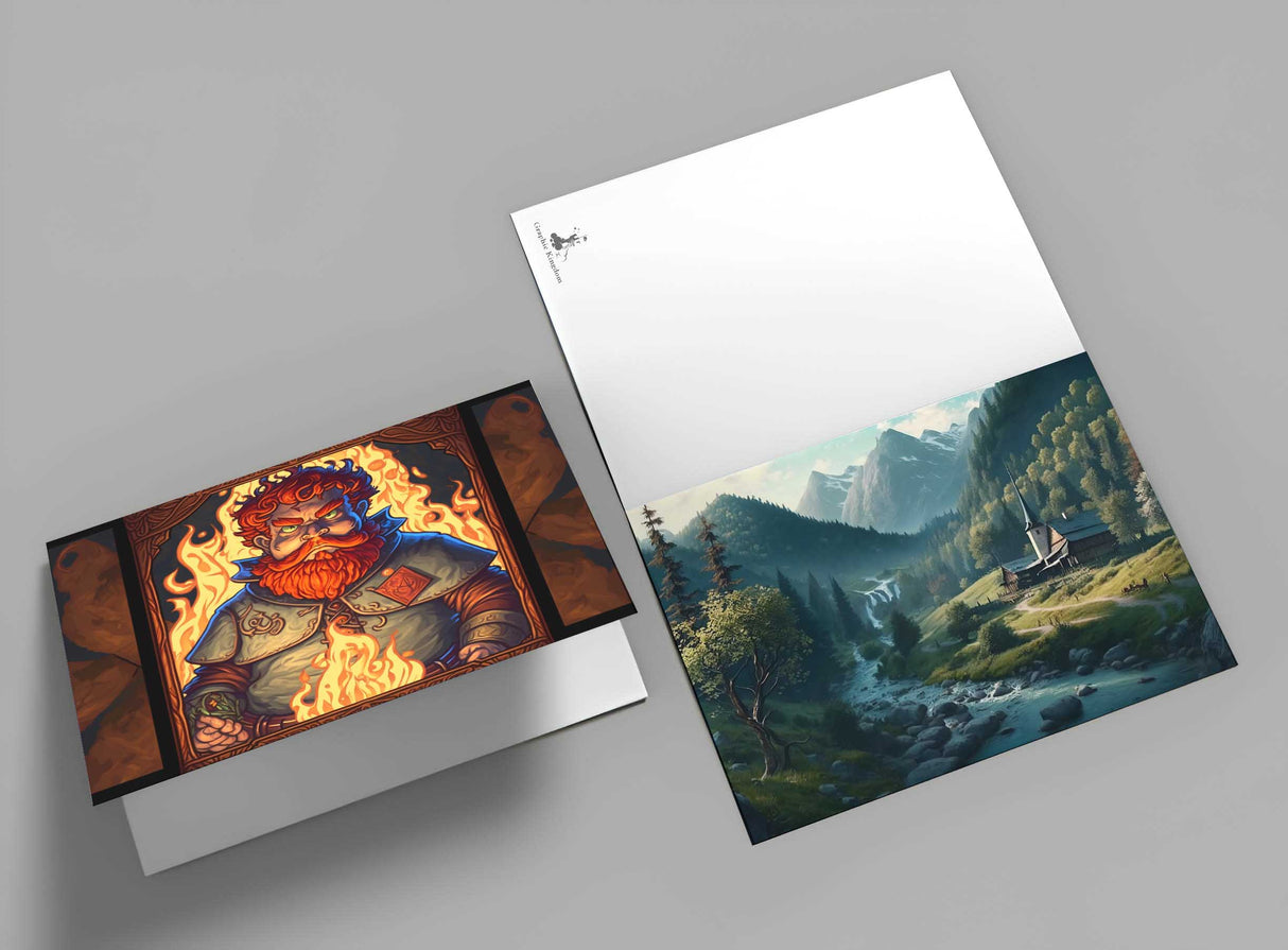 Rumpelstilzchen Karten Set A6 (15 Cards) Illustrierte Märchen Stained Glass I von den Gebrüdern Grimm im Original als kunstvolles Set