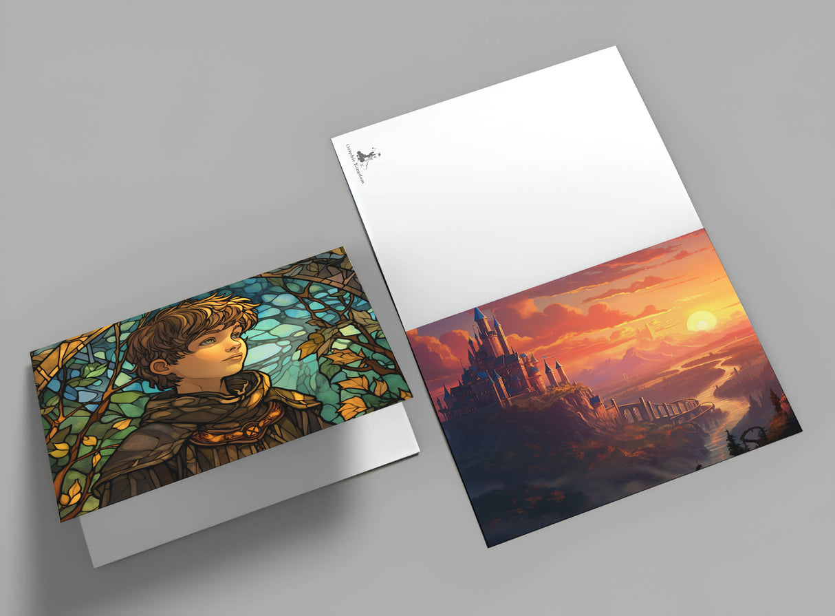 Brüderchen und Schwesterchen Karten Set A6 (15 Cards) Illustrierte Märchen Stained Glass I Gebrüdern Grimm im Original als kunstvolles Set