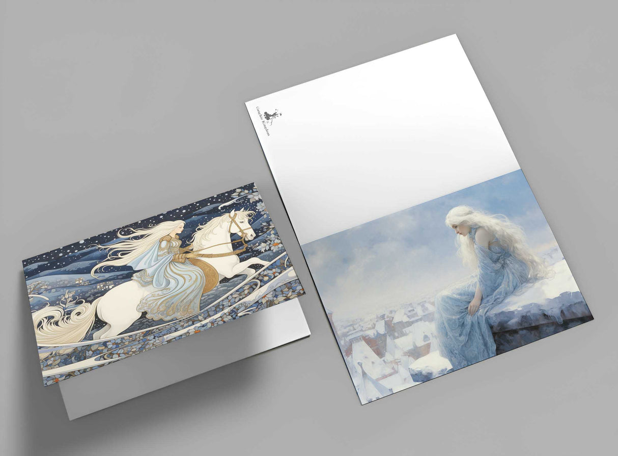 Die Schneekönigin (15 Cards) Illustriertes Wintermärchen I von H.C. Andersen im Original als kunstvolles Set I Die Eiskönigin im Original