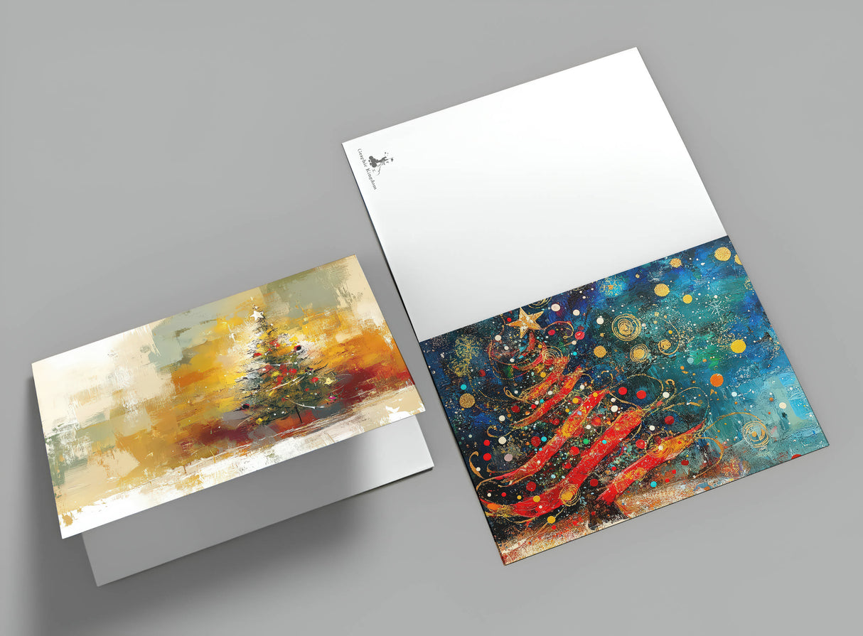 Weihnachten Grußkarten Set V4 (10 Karten) | Kunstvolle Weihnachts Karten | Geschenk | Karte mit Grußbotschaft | Postkarte oder Klappkarte (Kopie)