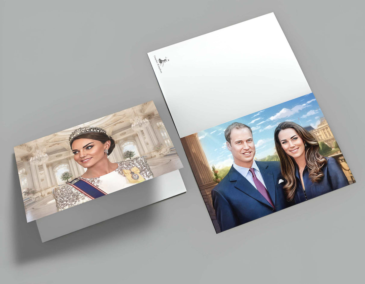 Prinz William & Kate Postkarten A6 Set (10 Cards) Royals I Painting I Royal Family I Prince William and Kate Middleton