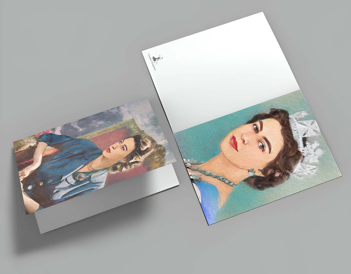 Postkarten A6 Set (8 Cards) Queen Elisabeth II Prince Philip I digital Painting I Royal Family I Queen Jubiläum