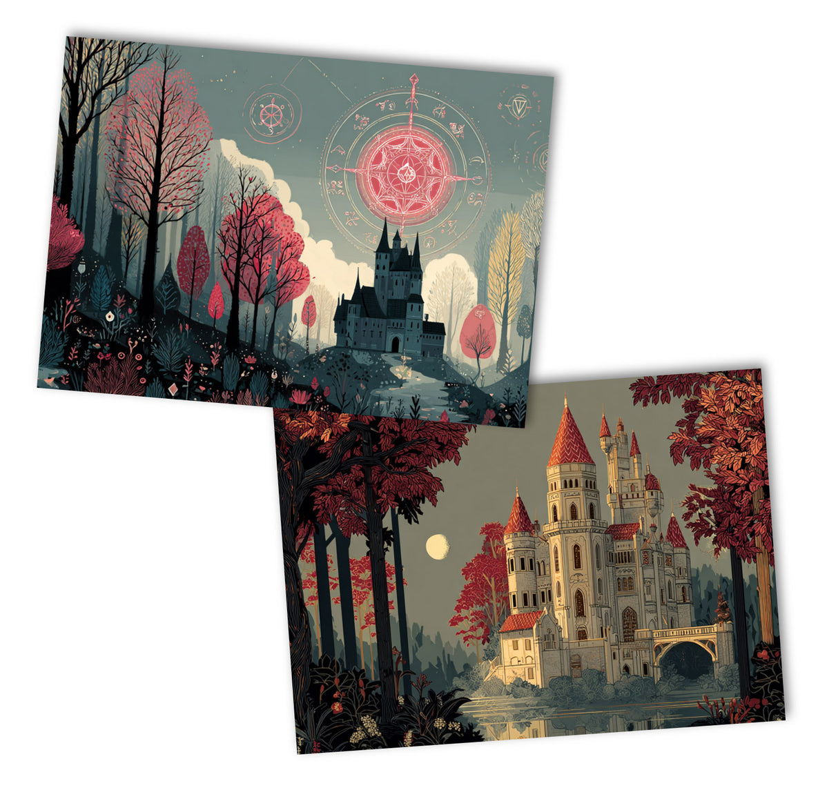Jorinde und Joringel Set A6 (8 Cards) Illustriertes Märchen I Gebrüdern Grimm  als kunstvolles Set
