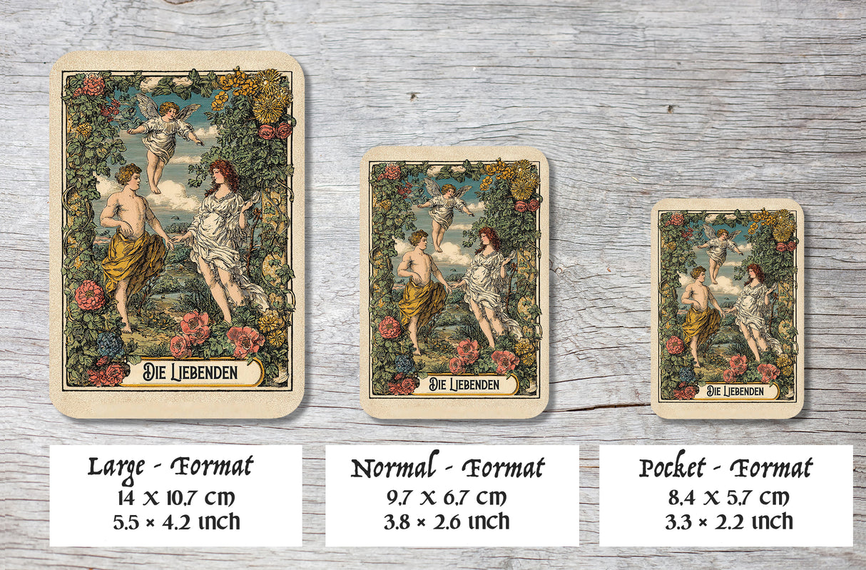 Vintage Tarotkarten Set (78 Karten) | Tarot Deck mit 78 Tarot Karten in drei größen | deutsch und englisch erhältlich | Rider Waite Stil
