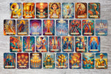Modern Tarot 78 Karten – Künstlerisches Tarot Set Deutsch Englisch – Farbenfrohe Tarotkarten – Spirituell & einzigartig